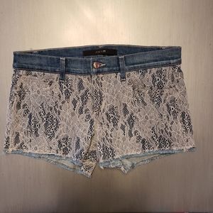 Womens Joe's Jeans Denim Lace Overlay Shorts